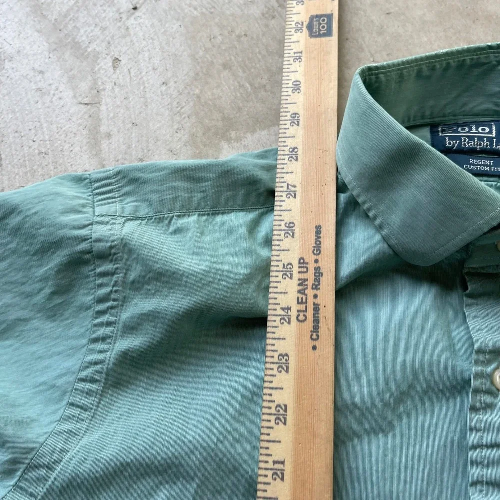 Polo Ralph Lauren Regent Custom Fit Button Down Shirt Teal Green Mens 17.5 32/33